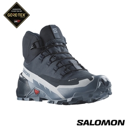 官方直營 索羅門 Salomon 女 CROSS HIKE 2 Goretex 中筒登山鞋 野跑鞋 碳黑/火石灰/珍珠藍