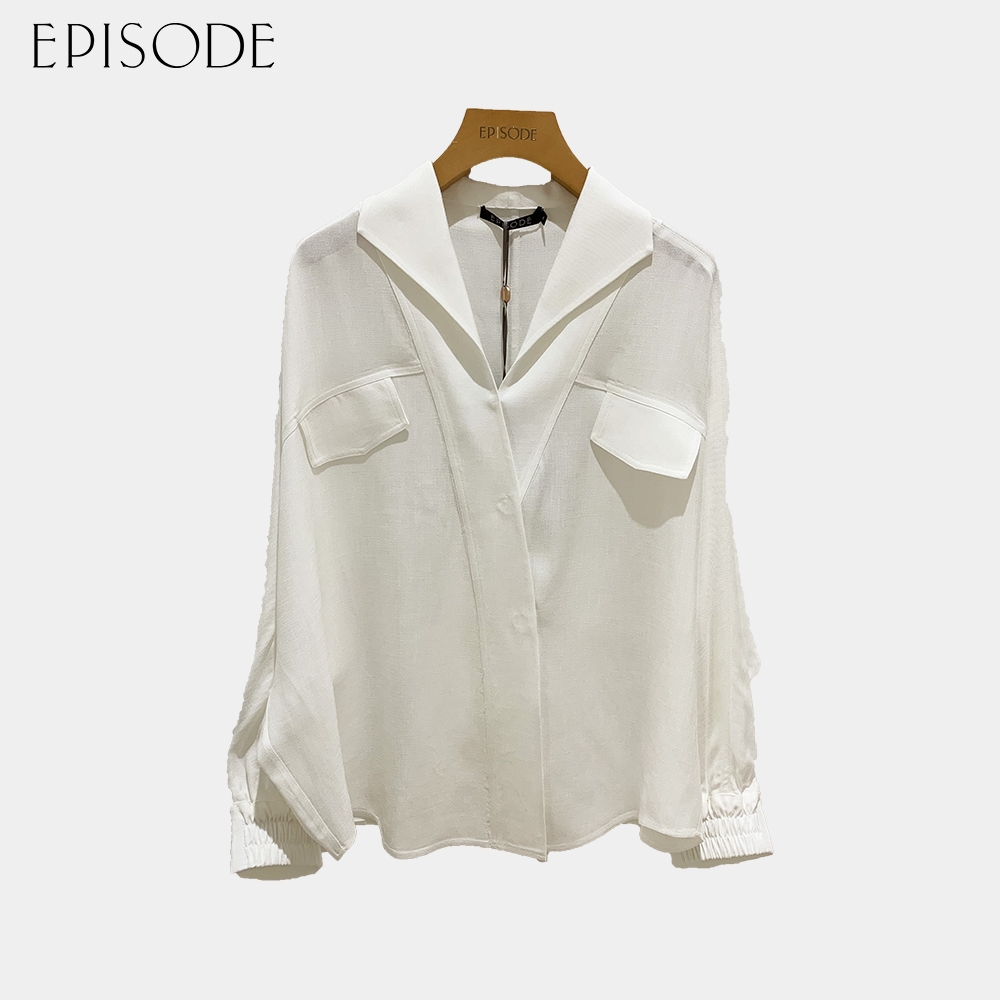 EPISODE - 舒適透氣寬鬆百搭落肩長袖襯衫133135