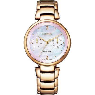 CITIZEN 星辰 L系列光動能日曆女錶 送禮首選 FD1103-89Y