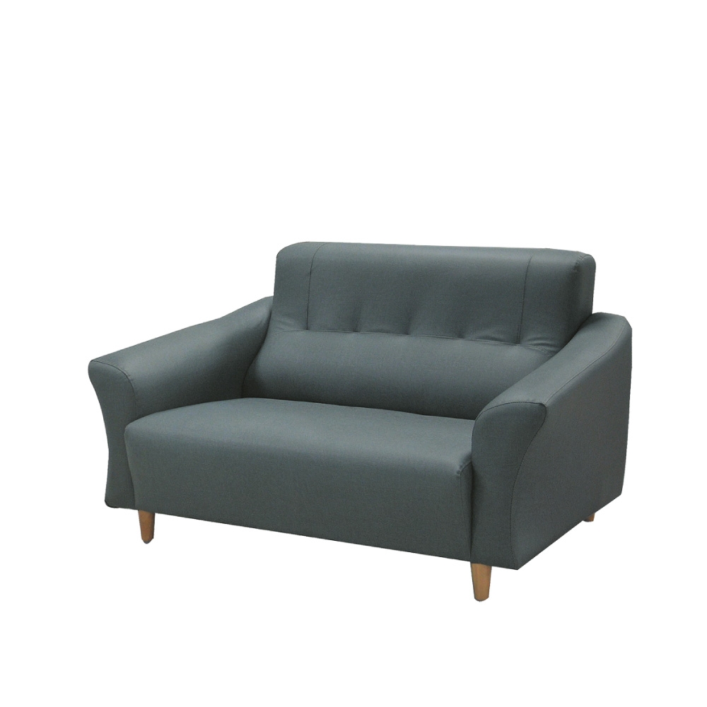 【文創集】華頓 時尚灰透氣皮革二人座沙發椅-153x89x95cm免組