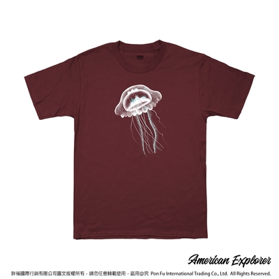American Explorer 美國探險家 印花T恤(客製商品無法退換) 圓領 美國棉 T-Shirt 獨家設計款 棉質 短袖 -水母國度