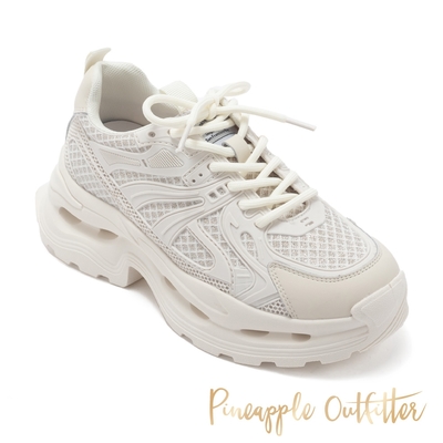 Pineapple-Outfitter-TADJ 真皮休閒綁帶老爹鞋-米白色