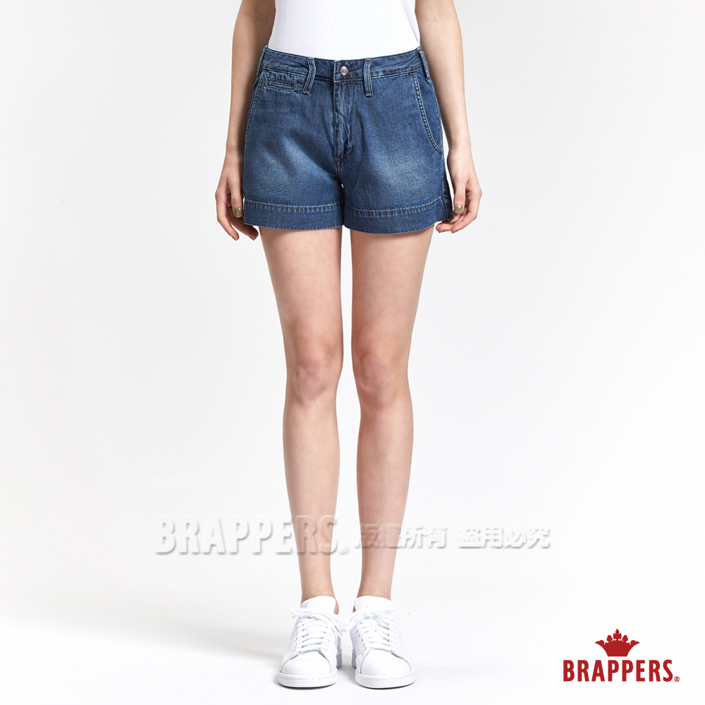 BRAPPERS 女款 Boy Friend 系列-女用休閒天絲棉短褲-藍