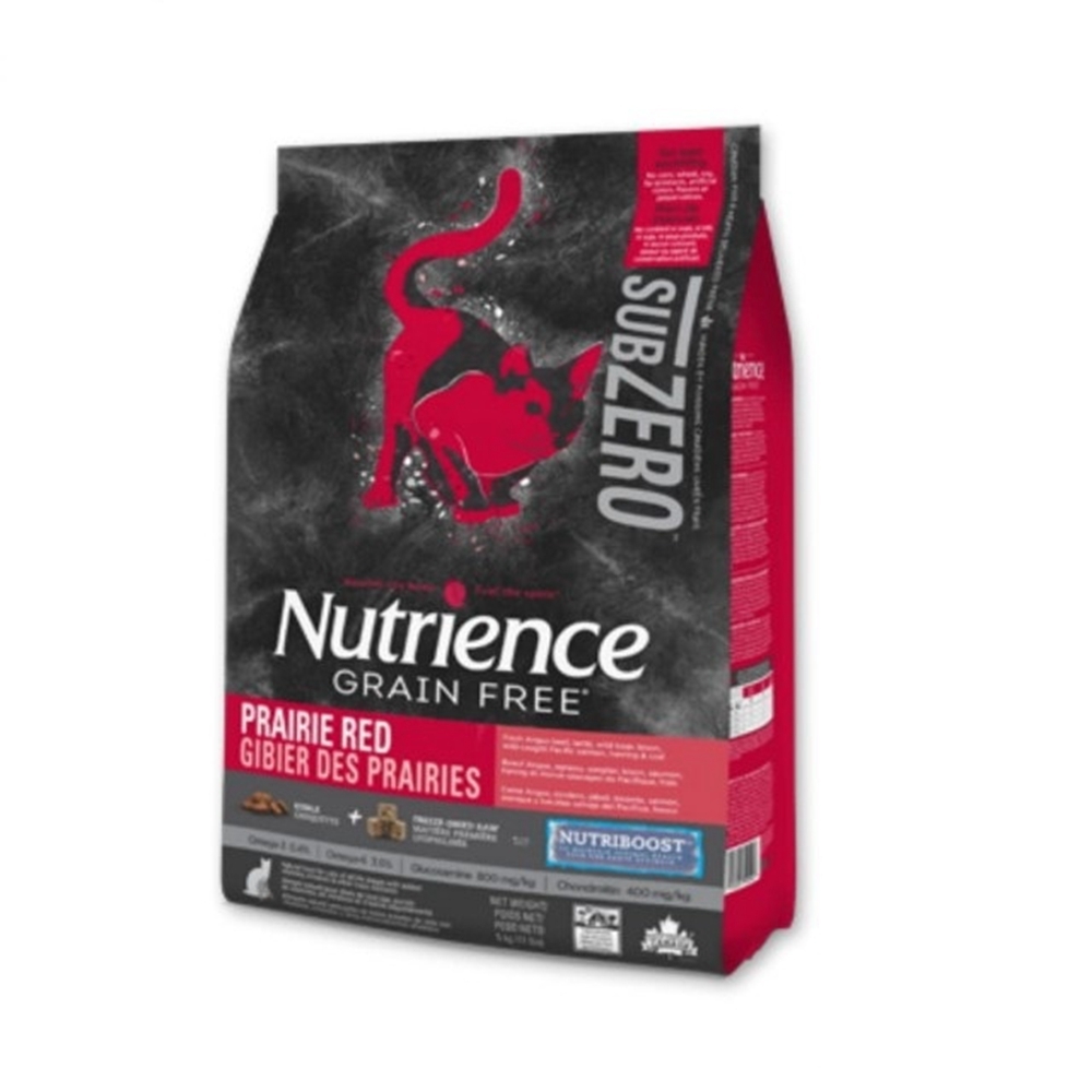 加拿大Nutrience紐崔斯SUBZERO黑鑽頂極無穀貓+凍乾(牛肉+羊肉) 5kg(11lbs) (NT-S2592)