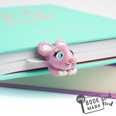 烏克蘭myBookmark手工書籤-探頭的粉紅邦妮兔