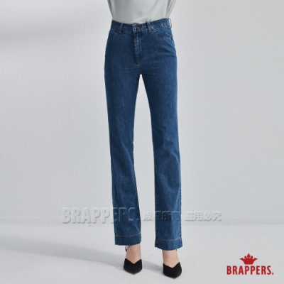 BRAPPERS 女款 簡約素雅彈性直筒褲-深藍