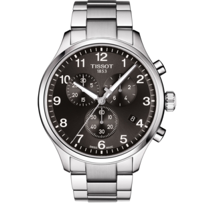 TISSOT 天梭 官方授權 Chrono XL韻馳系列經典計時腕錶(T1166171105701)45mm/黑