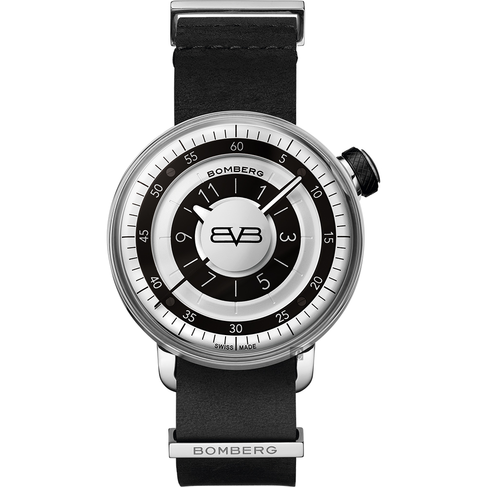 BOMBERG 炸彈錶 BB-01 紳士手錶-黑皮帶/43mm