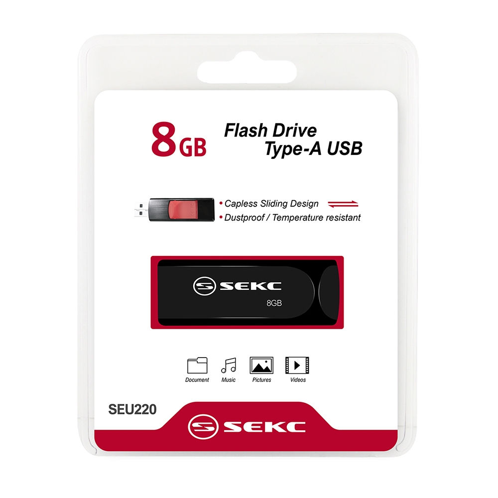 【SEKC】SEU220 USB2.0 8GB 滑蓋式隨身碟