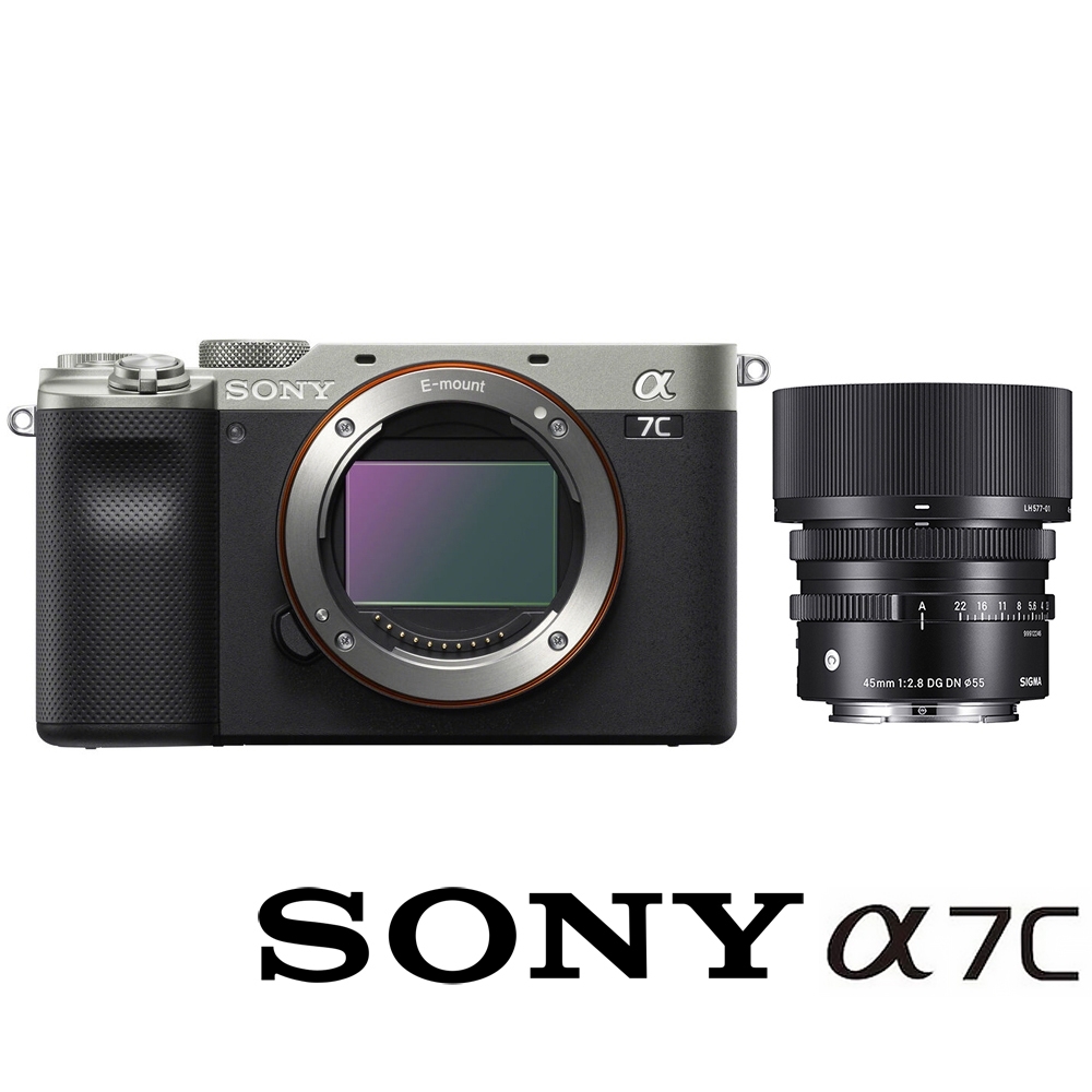 SONY 索尼 ILCE-7C / A7C 附 SIGMA 45mm F2.8 DG DN (公司貨) 全片幅微單眼相機 五軸防手震 翻轉螢幕