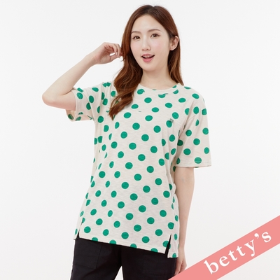 betty’s貝蒂思 點點下擺開衩T-shirt(綠色)