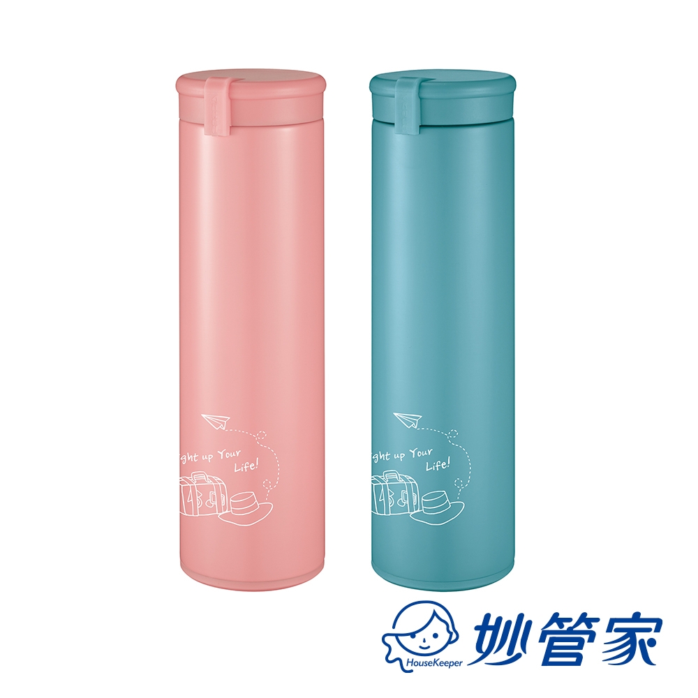 妙管家 SUS304真空隔熱 不銹鋼保溫杯450ml（珊瑚橘/孔雀綠） HKVC-616