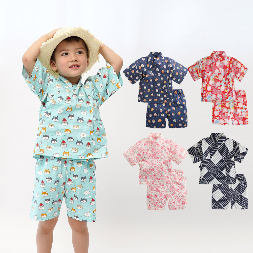 Baby童衣 日式造型和風男女童浴衣短袖套裝 60157