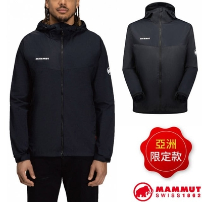 【MAMMUT 長毛象】男 Glider 2.0 WB Hooded Jacket AF 輕量防潑水連帽外套.夾克_1012-00630-0001 黑