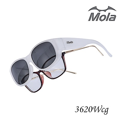 MOLA摩拉近視外掛式偏光太陽眼鏡 UV400 POLARIZED 男女 灰片 3620Wcg