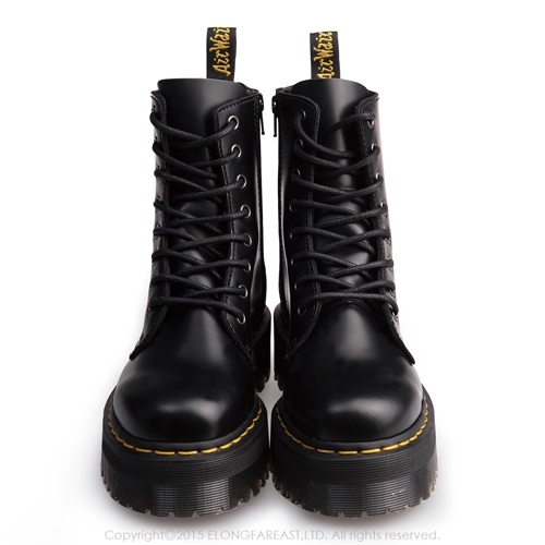 Dr.Martens JADON-8孔側拉鍊厚底亮皮馬汀馬丁靴-黑R15265001 | 靴子