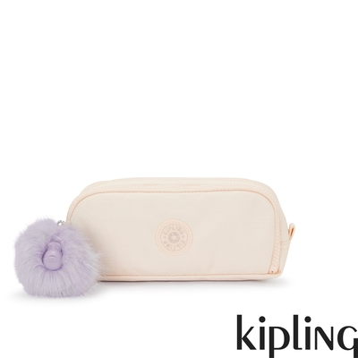 Kipling 香檳裸粉色多夾層拉鍊收納包-GITROY