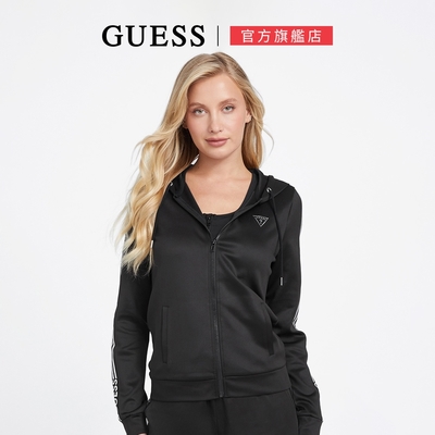 GUESS-女裝-復古回歸三杠休閒外套-黑 原價3990