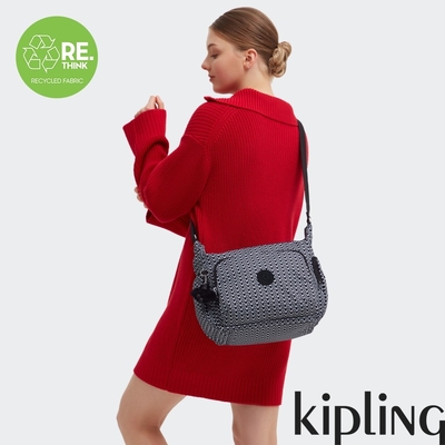 kipling 經典老花多袋實用側背包-gabb