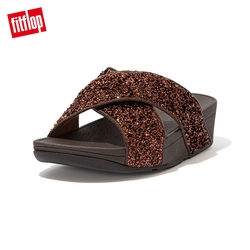 FitFlop LULU SHIMMERFOIL SLIDES 經典交叉涼鞋-女(銅金色)