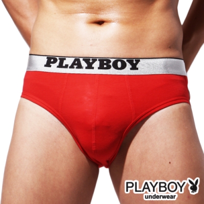 PLAYBOY MIT素面棉感低腰三角褲-單件(紅)