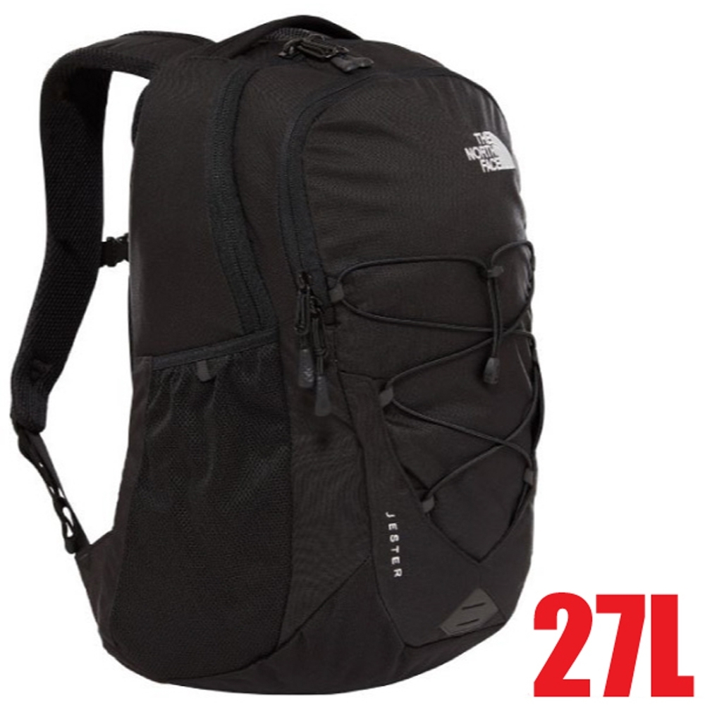 The North Face 新款 Jester 抗撕裂多功能減震透氣後背包27L_黑 N