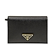 PRADA   SAFFIANO 三角LOGO防刮皮革名片夾(黑色) product thumbnail 1