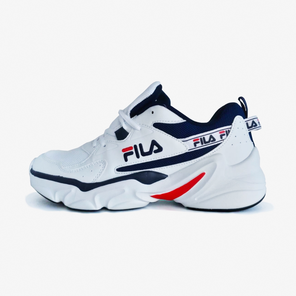 【FILA】HIDDEN TAPE 4 男厚底復古慢跑鞋 低調時尚 潮流老爹鞋 增高 刺繡LOGO 拉環織帶(1-J329W-133)