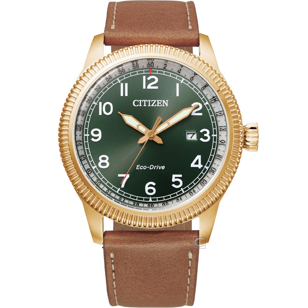 CITIZEN 星辰 GENT'S 經典復古錢幣紋錶框時尚錶(BM7483-15X)42.5mm