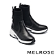 休閒鞋 MELROSE 美樂斯 俐落時髦舒適牛皮拼接彈力飛織高筒厚底休閒鞋－黑 product thumbnail 1