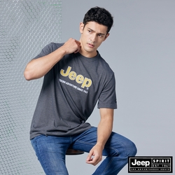 JEEP 男裝 經典品牌LOGO短袖T恤-灰色