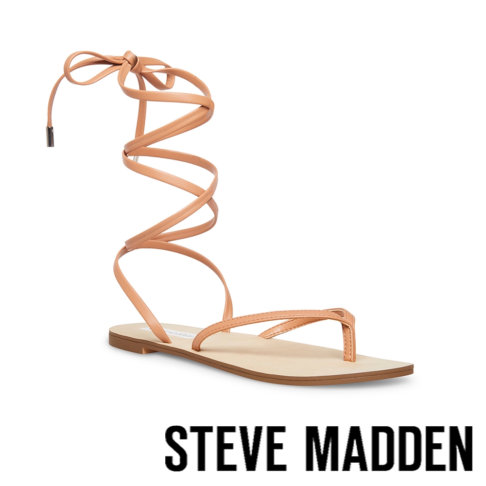 STEVE MADDEN-DENZELLE 夾角羅馬平底涼鞋-棕色