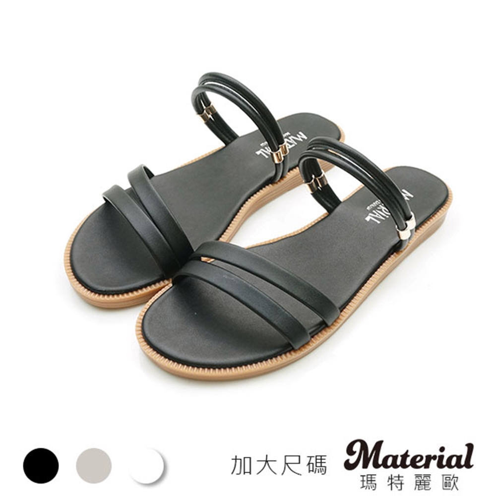 Material瑪特麗歐  MIT拖鞋 加大尺碼兩穿平底涼拖鞋  TG52002