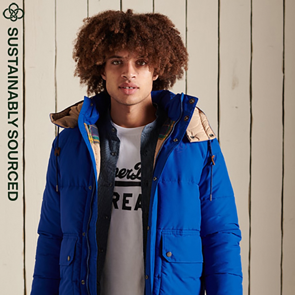 SUPERDRY 男裝 保暖外套 MOUNTAIN PUFFER 藍