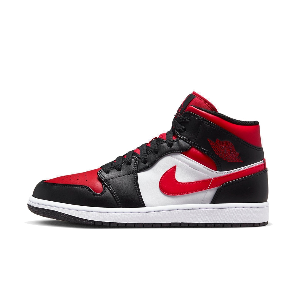 Nike 休閒鞋Air Jordan 1 Mid 男鞋黑紅頭Bred Toe 喬丹1代經典高筒