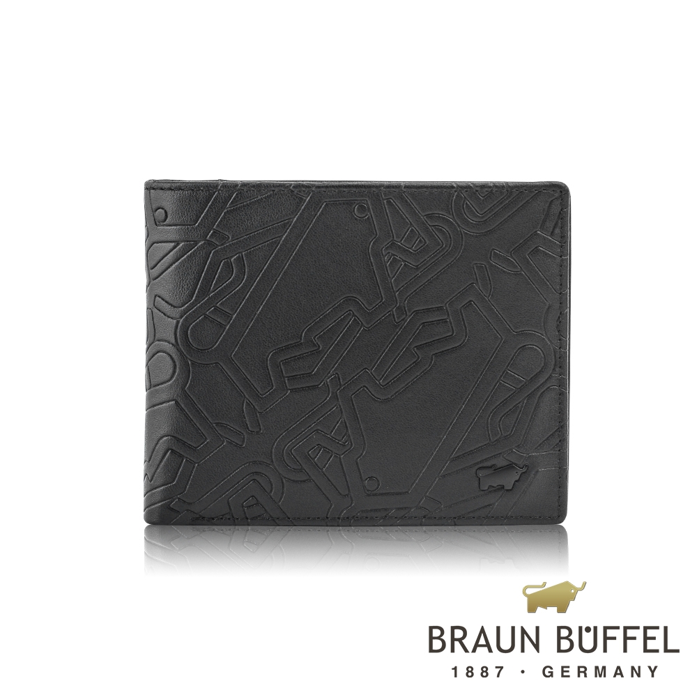 【BRAUN BUFFEL 德國小金牛】台灣總代理 邦維爾 4卡零錢袋皮夾-黑色/BF360-315-BK