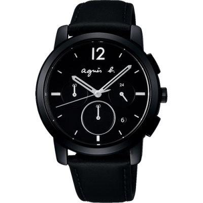 agnes b. 30周年法式計時套錶組(BT3041X1)-黑/39mm