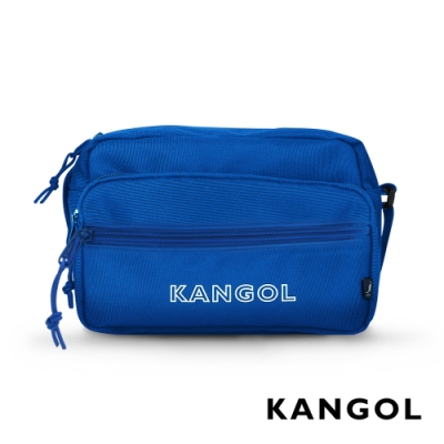 KANGOL LIBERTY系列 韓版潮流LOGO背帶橫式側背包-藍色 KG1192