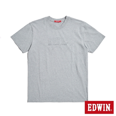 EDWIN 人氣復刻款 前後反差短袖T恤-男-麻灰色