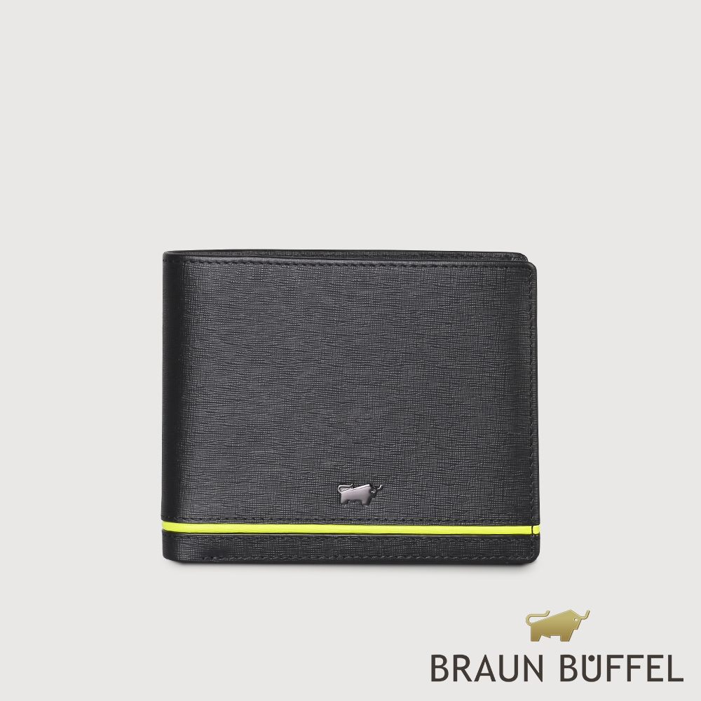 【BRAUN BUFFEL 德國小金牛】台灣總代理 維克多-D 4卡零錢袋皮夾-黑色/BF512-315-BK