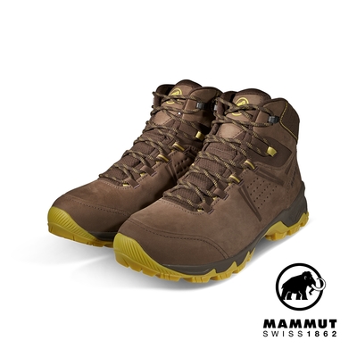 【Mammut 長毛象】Mercury IV Mid GTX Men 中筒皮革登山健行鞋 男款 沼地棕/琥珀綠 #3030-04710