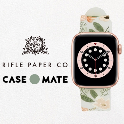 美國 Rifle Paper Co. x CM 限量聯名款 Apple Watch 42-44mm 錶帶 - 花園派對 - 粉