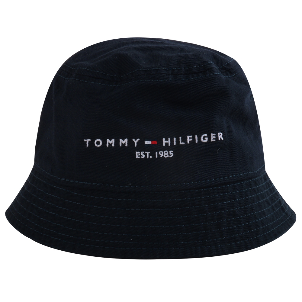 TOMMY HILFIGER 白繡線字母LOGO中性款漁夫帽(海軍藍), 精品服飾/鞋子