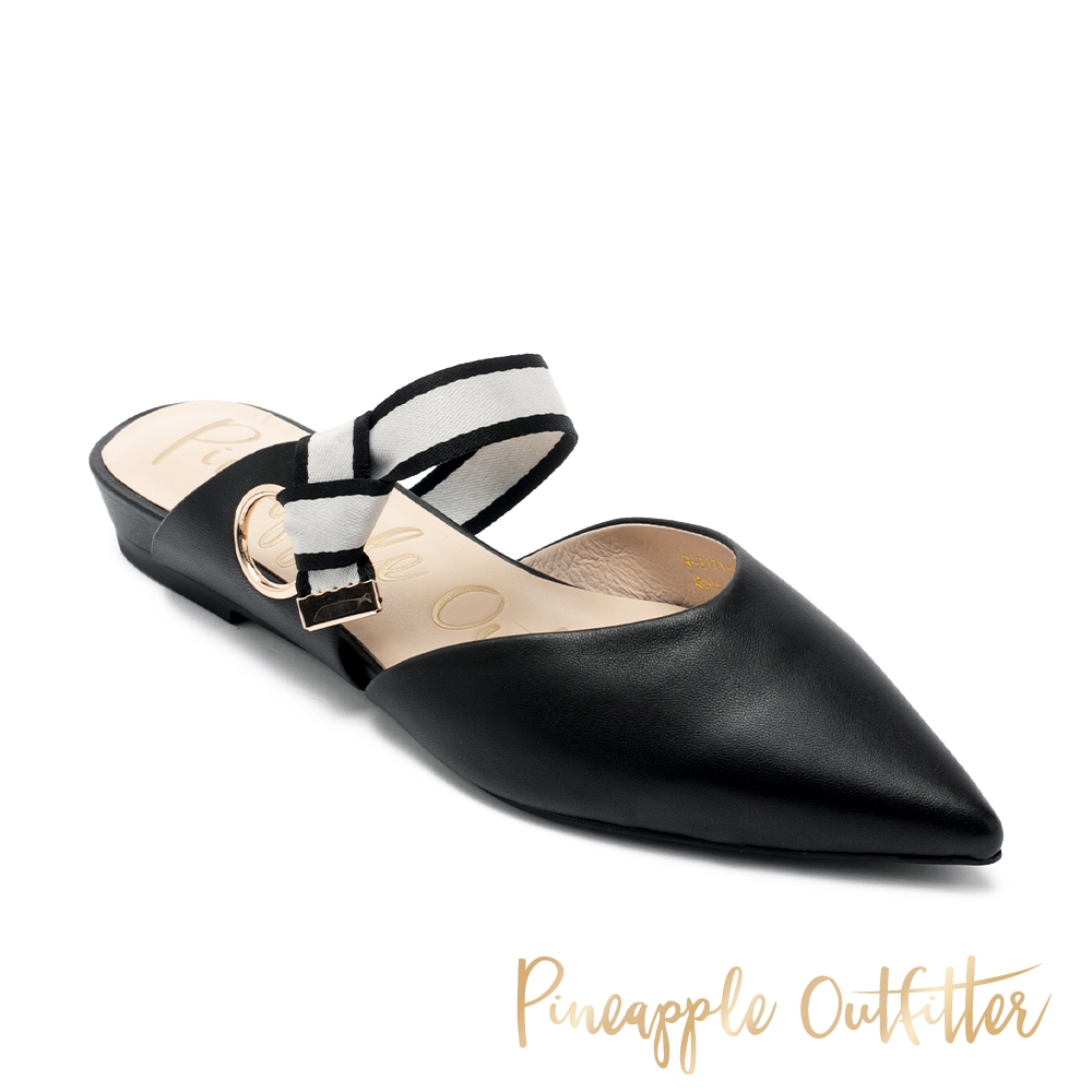 Pineapple Outfitter-ROSIE 真皮穆勒尖頭拖鞋-黑色