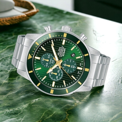 ALBA 雅柏 極速運動 計時腕錶(VD57-X217G/AM3953X1)