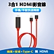 法拉利3合1 蘋果+安卓+Type C 轉HDMI數位通用影音轉接線 product thumbnail 1