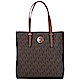 MICHAEL KORS JET SET MK圓字滿版托特包(大/咖) product thumbnail 1