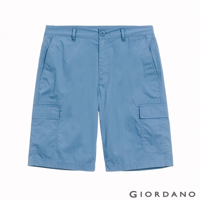 GIORDANO 男裝快乾涼感工裝卡其短褲 - 67 冠冕藍