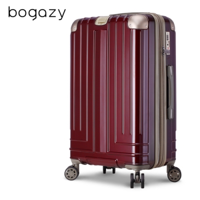 Bogazy 迷宮迴廊 29吋菱格紋可加大行李箱(暗紅金)
