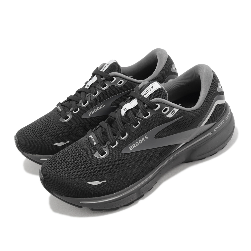 Brooks 慢跑鞋 Ghost 15 GTX 男鞋 黑 灰 防水 魔鬼系列 15代 緩衝 運動鞋 路跑 1103941D022